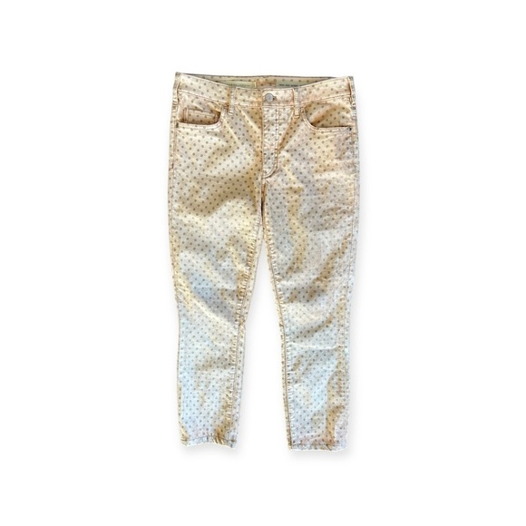 Pilcro and the Letterpress pants pink high rise skinny polka dots Sz 27 - Picture 1 of 10